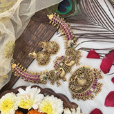 Vriksham Festive Peacock Designs Hasli Neckpiece-Gold Bead-G19105