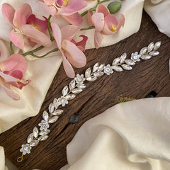 Vriksham white Stone With Flower Bridal Hair Accessories-H922