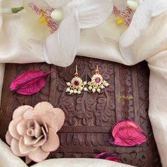 Vriksham Round Style Pearls Detailing Press Bugadi-Red -G21033