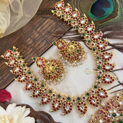 Vriksham Traditional Manga With Floral Short Neckpiece-G19099