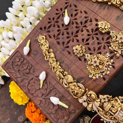 Vriksham Elephant & Krishna Idol & Gold Bead Accents Long Neckpiece-G21496