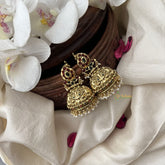 Vriksham Gold look Alike Precious Kemp Stone Jhumkas-G354