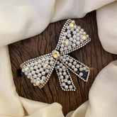 Vriksham Stone Studded Beaded Bow Style Hair Pin-Hair Accessories-H951
