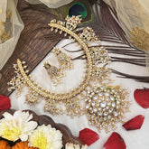 Vriksham Traditional Guttapusalu Short Neckpiece-White-Rice Pearl-G19093