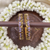 Vriksham Fancy Silk Thread Lotus Kundan Kada Bangle-Purple-G20805