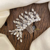 Vriksham White Stone Beaded Hair Pin-Hair Accessories-H947