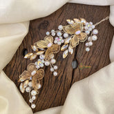 Vriksham Golden Butterfly with Beaded Bridal Hair Accessories-H937