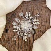 Vriksham Crystal Silver Golden Floral Bridal Hair Accessories-H930