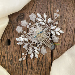 Vriksham Crystal Silver Floral Bridal Hair Accessories-H929