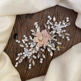 Vriksham Crystal White Bead Floral Bridal Hair Accessories-H935