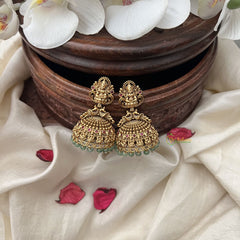 Vriksham Elegant Gold Look Alike Laksmhi Jhumka-Pastel Green Bead-G18268