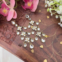 Vriksham Vintage Triangular Floral Inlay Earrings-G22095