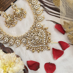 Vriksham Elegant White Gold Plated Manga Style Neckpiece-G19090