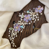 Vriksham Floral Beaded Bridal Hair Clip-Hair Accessories-H941