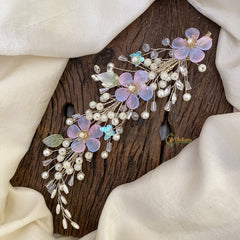 Vriksham Floral Beaded Bridal Hair Clip-Hair Accessories-H941
