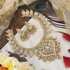 Vriksham Elegant White Gold Plated Manga Style Neckpiece-G19090