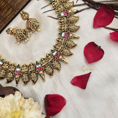 Vriksham Designer Gold Plated Lakshmi with Manga Choker -G19094