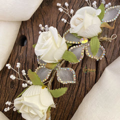 Vriksham White Floral Bridal Hair Accessories-H928