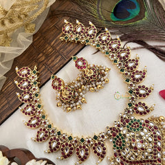 Vriksham Designer Manga Style with Floral Neckpiece-Pearl-G19087