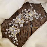 Vriksham Crystal White Bead Floral Bridal Hair Accessories-H934