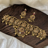 Premium Lakshmi High Neck Choker -Gold Bead -G10640