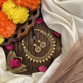 Vriksham Designer Green Red Stone Short Neckpiece-G17920