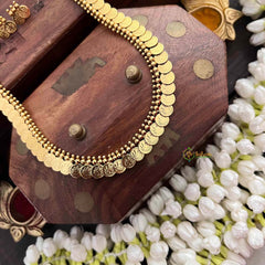 Vriksham Classic Gold Doted Look Lakshmi Coin Kasu Mala Long Neckpiece-G21514