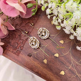 Vriksham Unique Gold Chandbali Style Bugadi Style Earrings-White-G22137