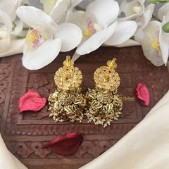 Vriksham Exquisite Gold Look Alike Jhumka-Oval-White-G18317
