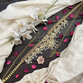 Vriksham Exquisite Guttapusalu Hipchain-White-Pastel Green Beads-G20093