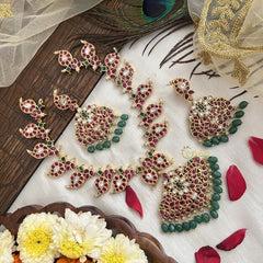 Vriksham Designer Floral With Maanga Style Neckpiece-Reversible-G19096