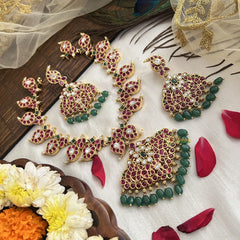 Vriksham Designer Floral With Maanga Style Neckpiece-Reversible-G19096