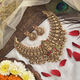 Vriksham Designer Gold Plated Lakshmi with Peacock Style Choker Neckpiece-G19089