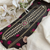 Vriksham Premium Diamond 3 Layer Floral Design Hipchain-Pastel Green Beads-G20095