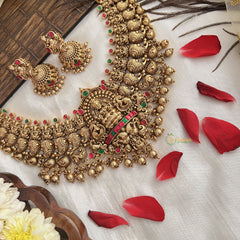 Vriksham Designer Gold Plated Lakshmi with Peacock Style Choker Neckpiece-G19089