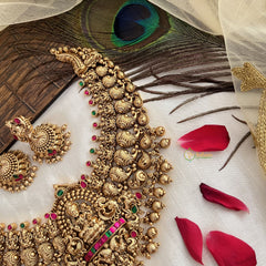 Vriksham Designer Gold Plated Lakshmi with Peacock Style Choker Neckpiece-G19089