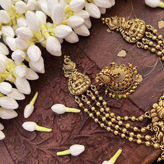 Vriksham Golden Lakshmi Pendant Gold Bead Chain Short Neckpiece-G21536