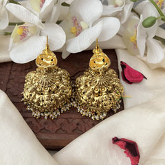 Vriksham Elegant Gold Look Alike Lakshmi Jhumka-Pearls-G18253
