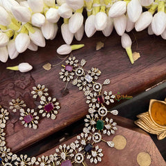 Vriksham Designer Floral Victorian Diamond Short Neckpiece-G21505