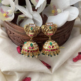 Vriksham Elegant Designer Jhumka-Red Green & White-Green White Pearls-G18254