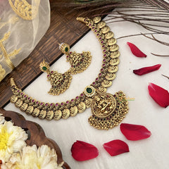 Vriksham Designer Lakshmi Gold Coin With Lakshmi Pendant Choker-G19174