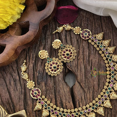 Vriksham Designer Red Green Stone Short Neckpiece-G17915