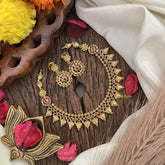 Vriksham Designer Red Stone Short Neckpiece-G17916