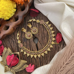 Vriksham Designer Red Stone Short Neckpiece-G17916