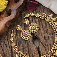 Vriksham Designer Red Stone Short Neckpiece-G17916