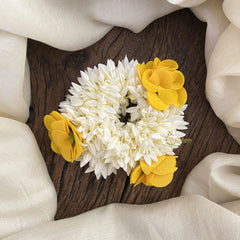 Vriksham Scented Jasmine With Yellow Flower Bridal Hair Accessories -Mallipoo Veni-H954