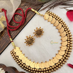 Vriksham Queen Victoria Kasu Mala Neckpiece With Red Thread-G19116