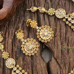 Vriksham Designer White Stone Short Neckpiece-G17918