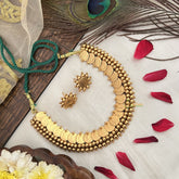 Vriksham Queen Victoria Kasu Mala Neckpiece With Green Thread-G19115