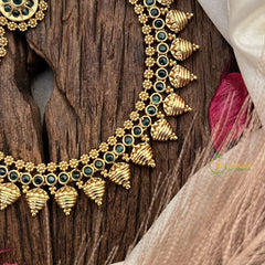 Vriksham Designer Green Stone Short Neckpiece-G17917